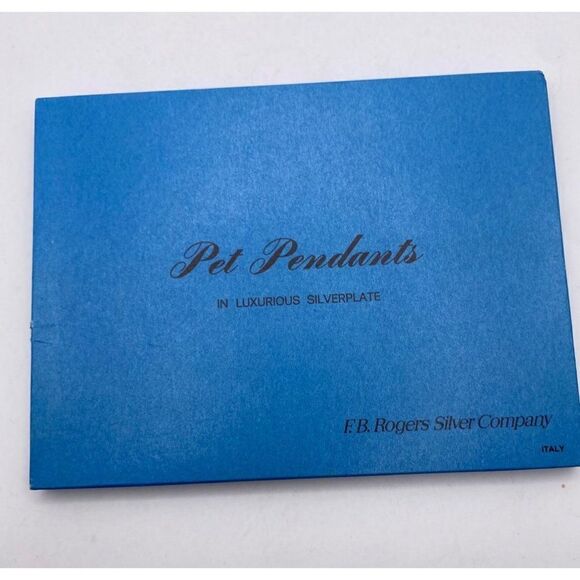 NEW VTG Italian Silverplate Pet Pendants Butterfly Owl Fish Turtle FB Rogers NIB - Picture 2 of 5